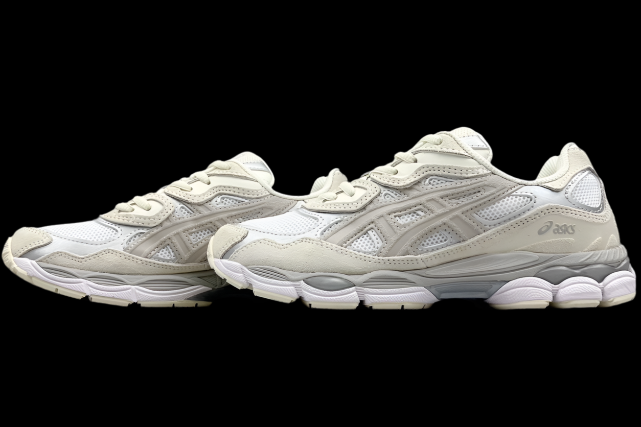 Double laced GEL NYC white oyster grey