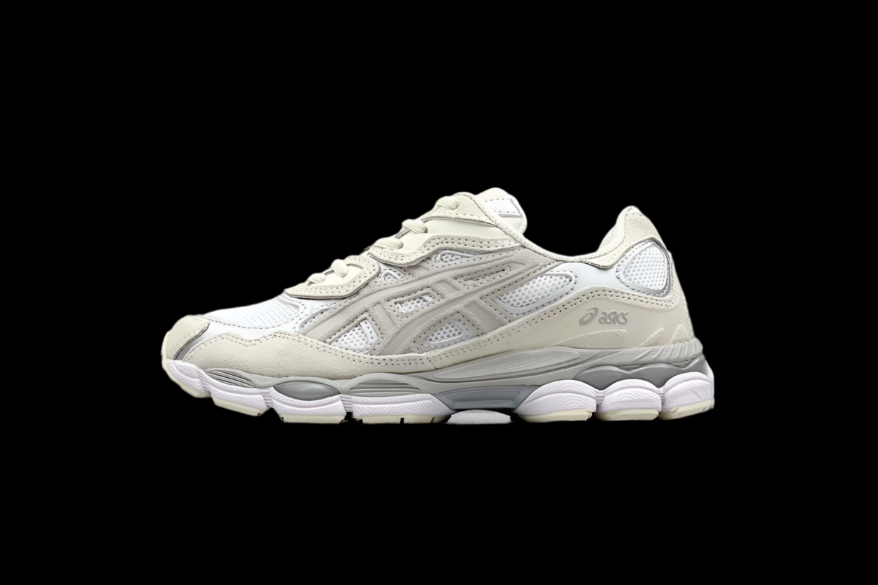 Double laced GEL NYC white oyster grey