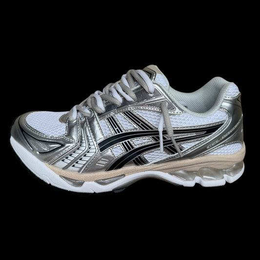 DOUBLE LACED Asics gel kayano 14 white graphite grey
