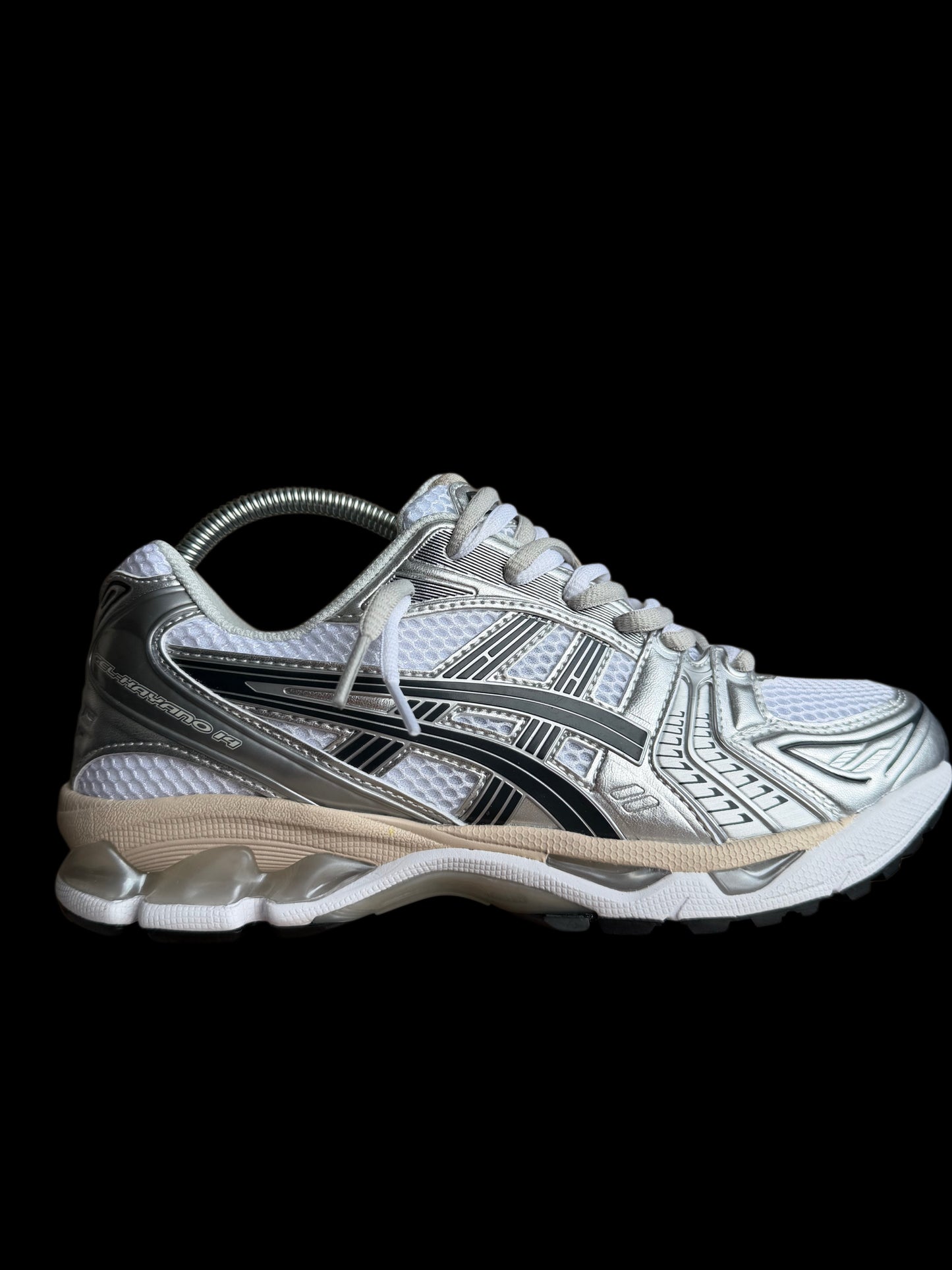 DOUBLE LACED Asics gel kayano 14 white graphite grey